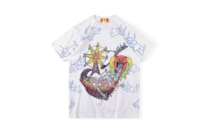 Cpfm T Shirt Portrait Printed Men's and Women's Short-Sleeved T-shirt