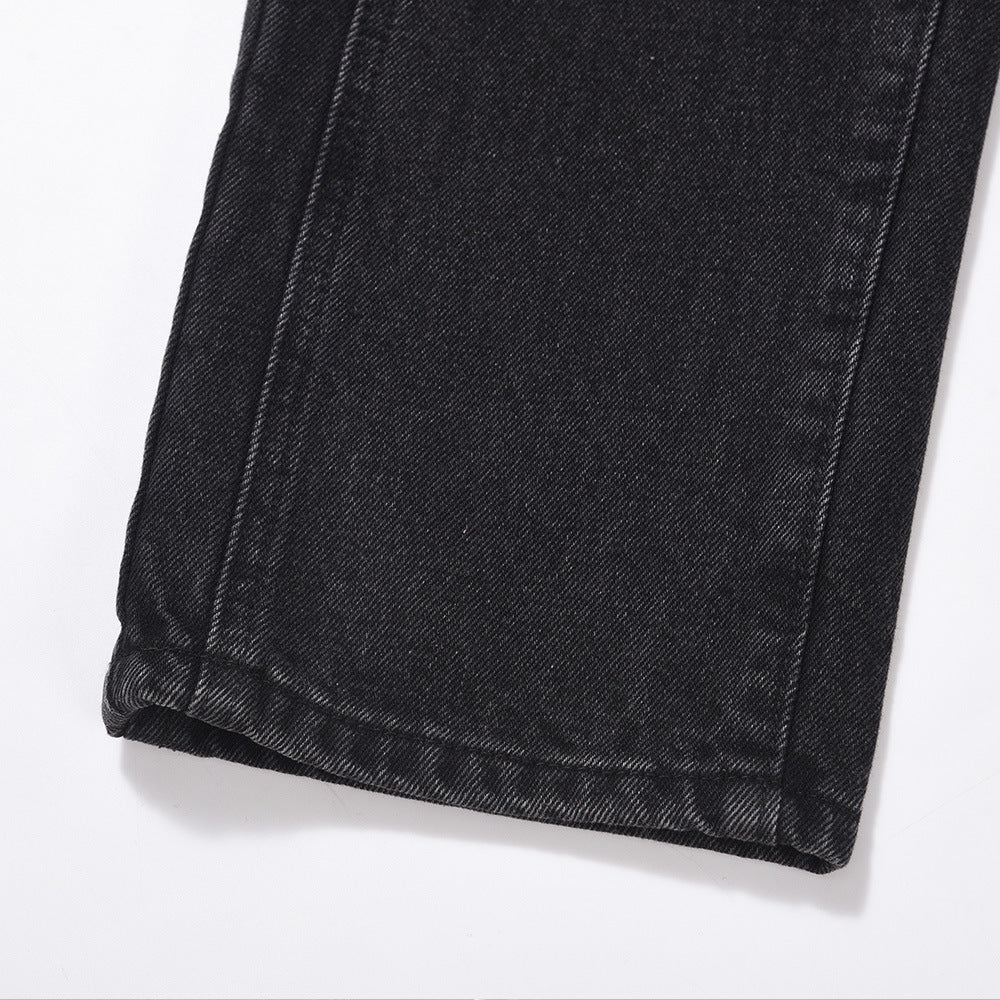 Men Jeans Stitching Straight Casual Distressed