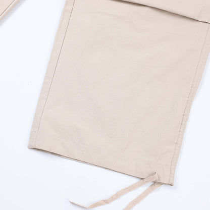 Men Sweatpants Pleated Casual Pants Men Loose Straight Trousers Drawstring Jogger Pants