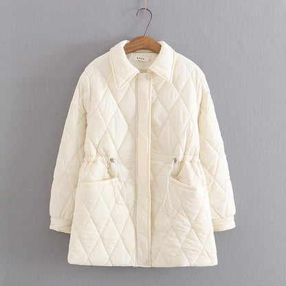 Women Cotton Coat plus Size Diamond Plaid