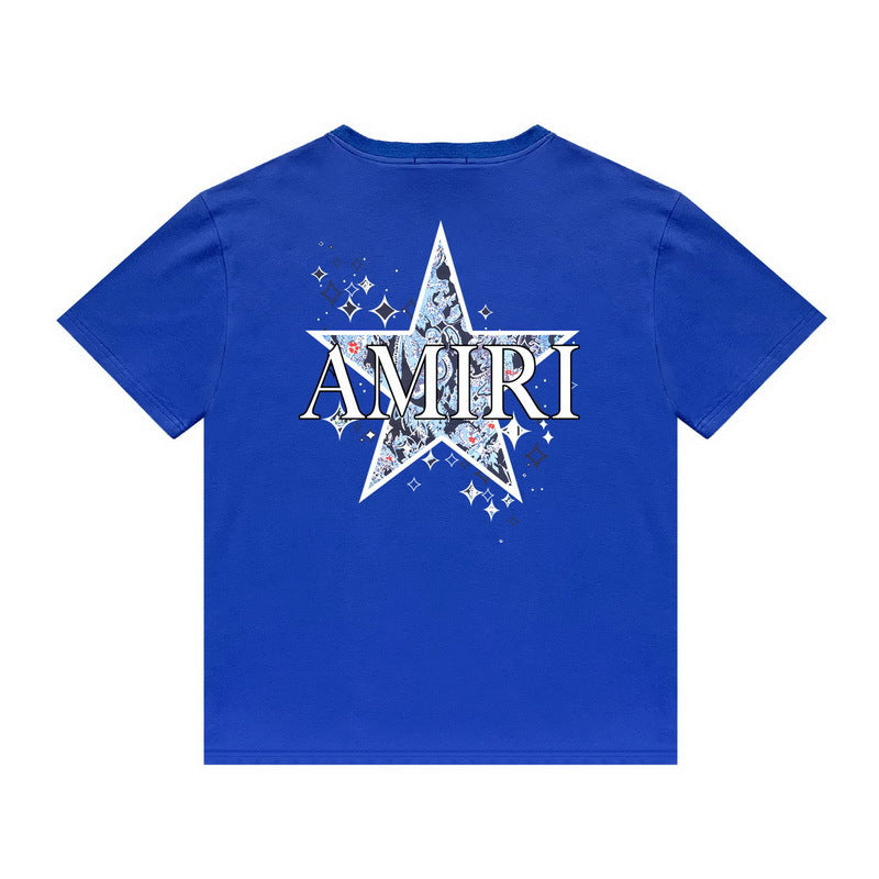 Amiri T Shirt Casual Hip Hop High Street round Neck Short Sleeve T-shirt