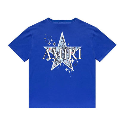 Amiri T Shirt Casual Hip Hop High Street round Neck Short Sleeve T-shirt