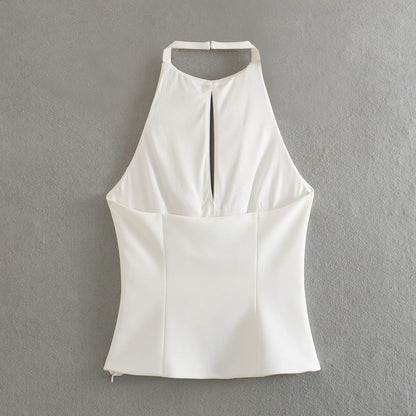 Women Tops Summer Bow Top Sexy Vest