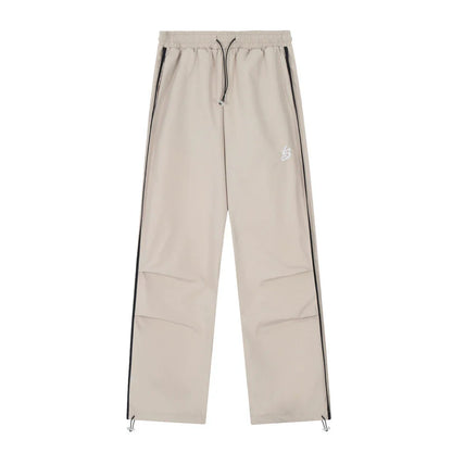 Men Sweatpants Pleated Stitching Exercise Casual Pants Loose Drawstring Ankle Banded Pants