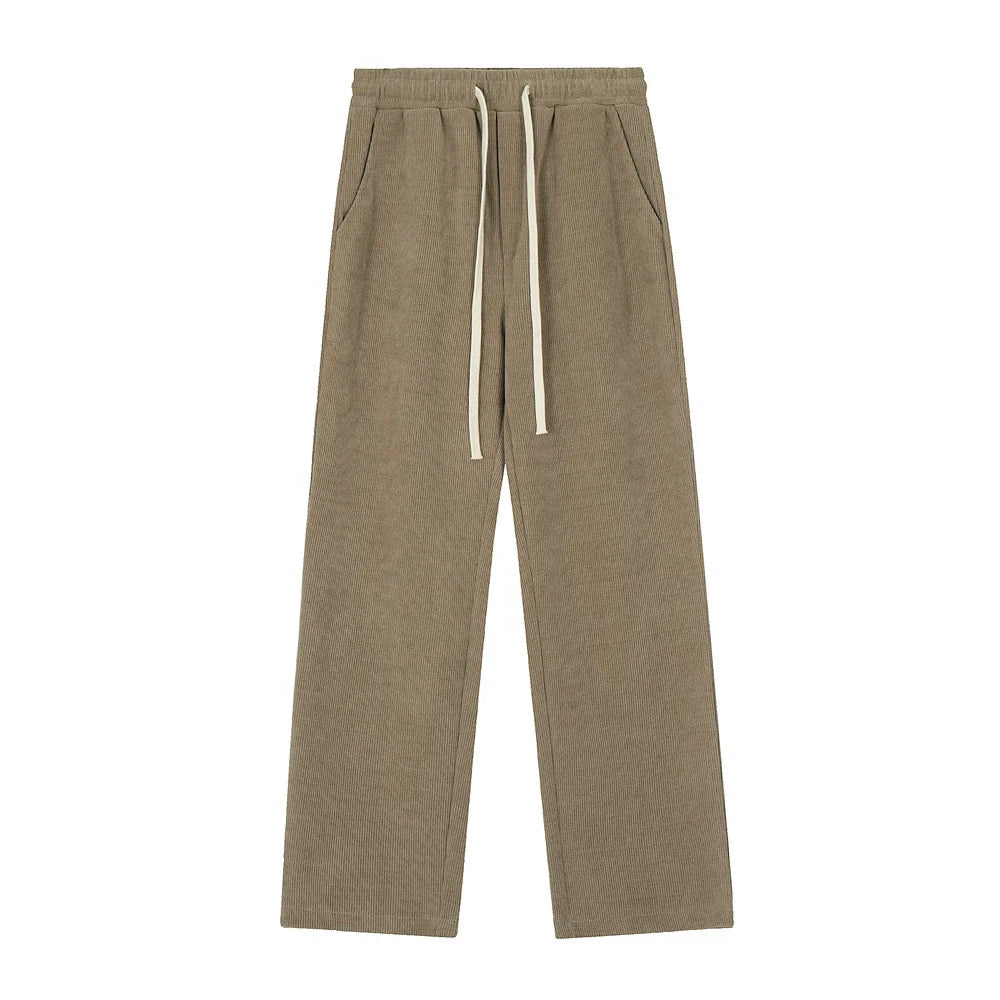 Men Sweatpants Simple Casual Pants Men's Loose Trousers Elastic Waist Sports Straight Pants