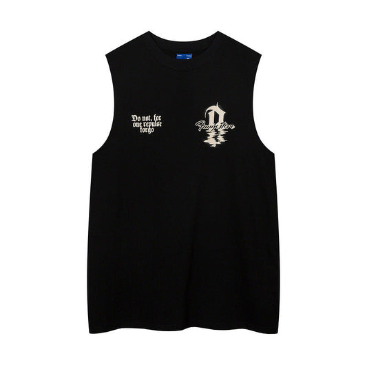 Men Vest Summer Graffiti Vest Men's and Women's Oversize Sleeveless T-shirt