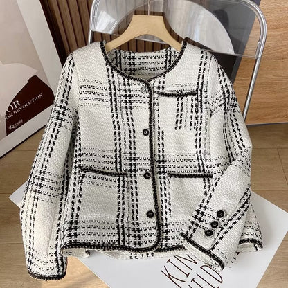 Women Cotton Coat Fashionable All-Match Plaid