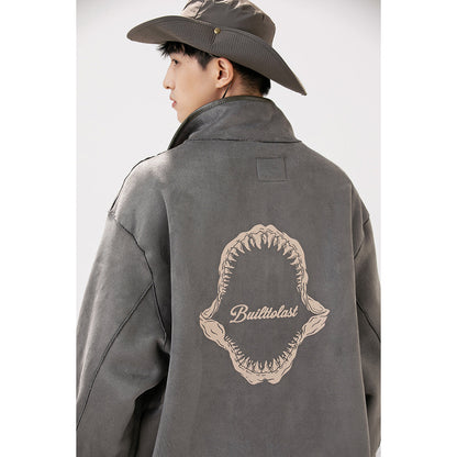 Unisex Coat Stand-up Collar Cotton-Padded Clothes Men and Women Loose