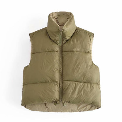 Women Cotton Coat Vest Zipper