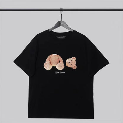 Palm Angle T Shirts Broken Teddy Bear Couple Loose