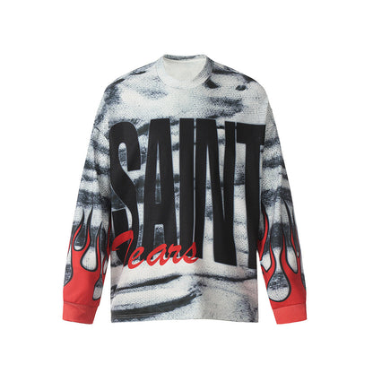 Men Long Sleeve Shirt Saint Michael Loose Long Sleeve Shirt