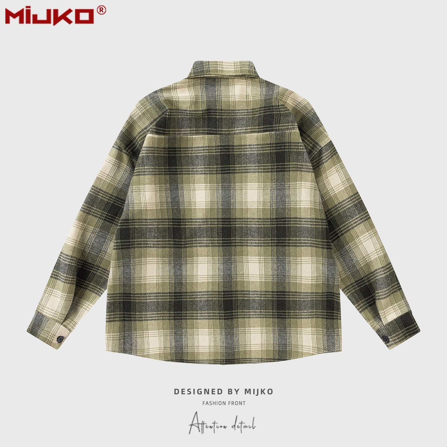 MIJKO Mens Jacket Plaid Jacket
