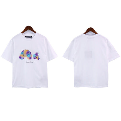 Palm Angle T Shirts Color Painted Broken Bear Printing Men and Women High
