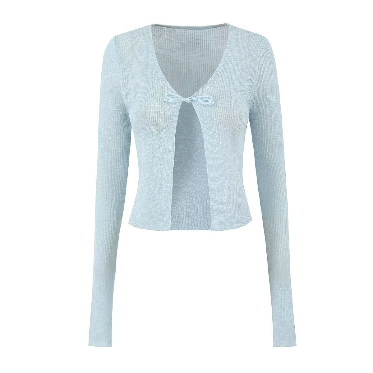 Women Tops Summer Bow Sun Protection Sweater Top