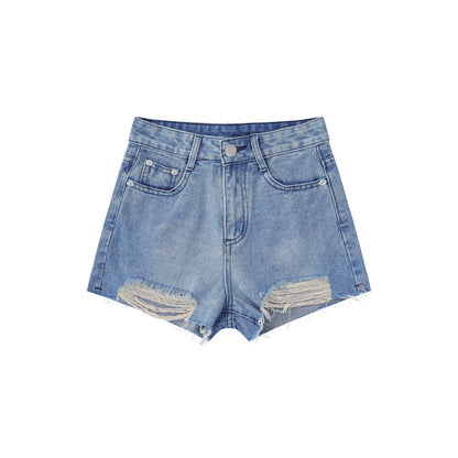 Women Shorts Ripped Burr Denim Shorts Summer