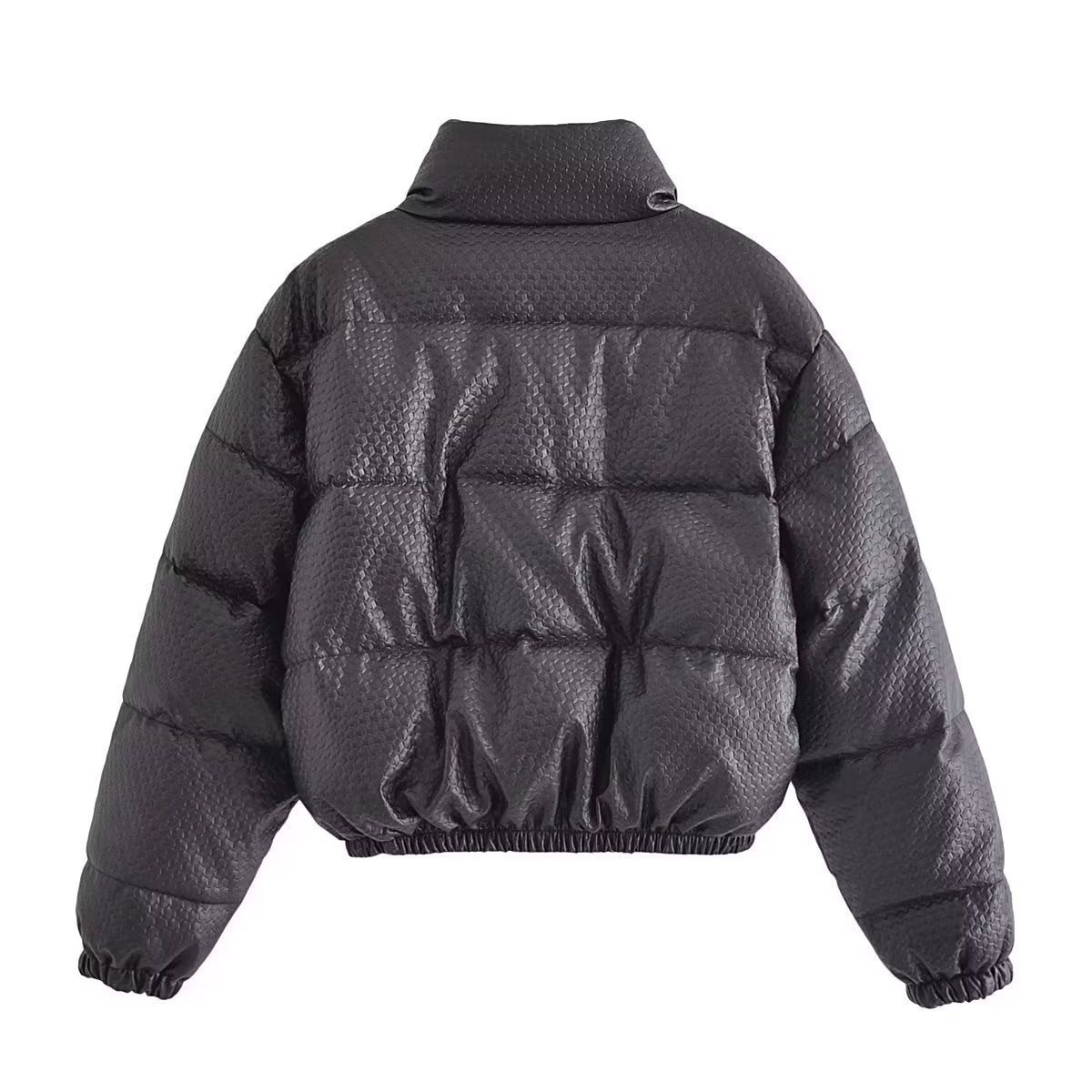 Women Cotton Coat Casual Solid Color Simple Imitation Leather Coat