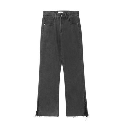 Men Jeans Distressed Ripped Wide Leg