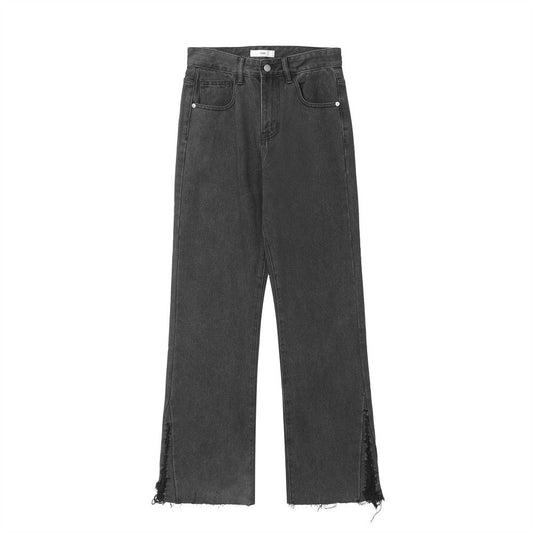 Men Jeans Distressed Ripped Wide Leg