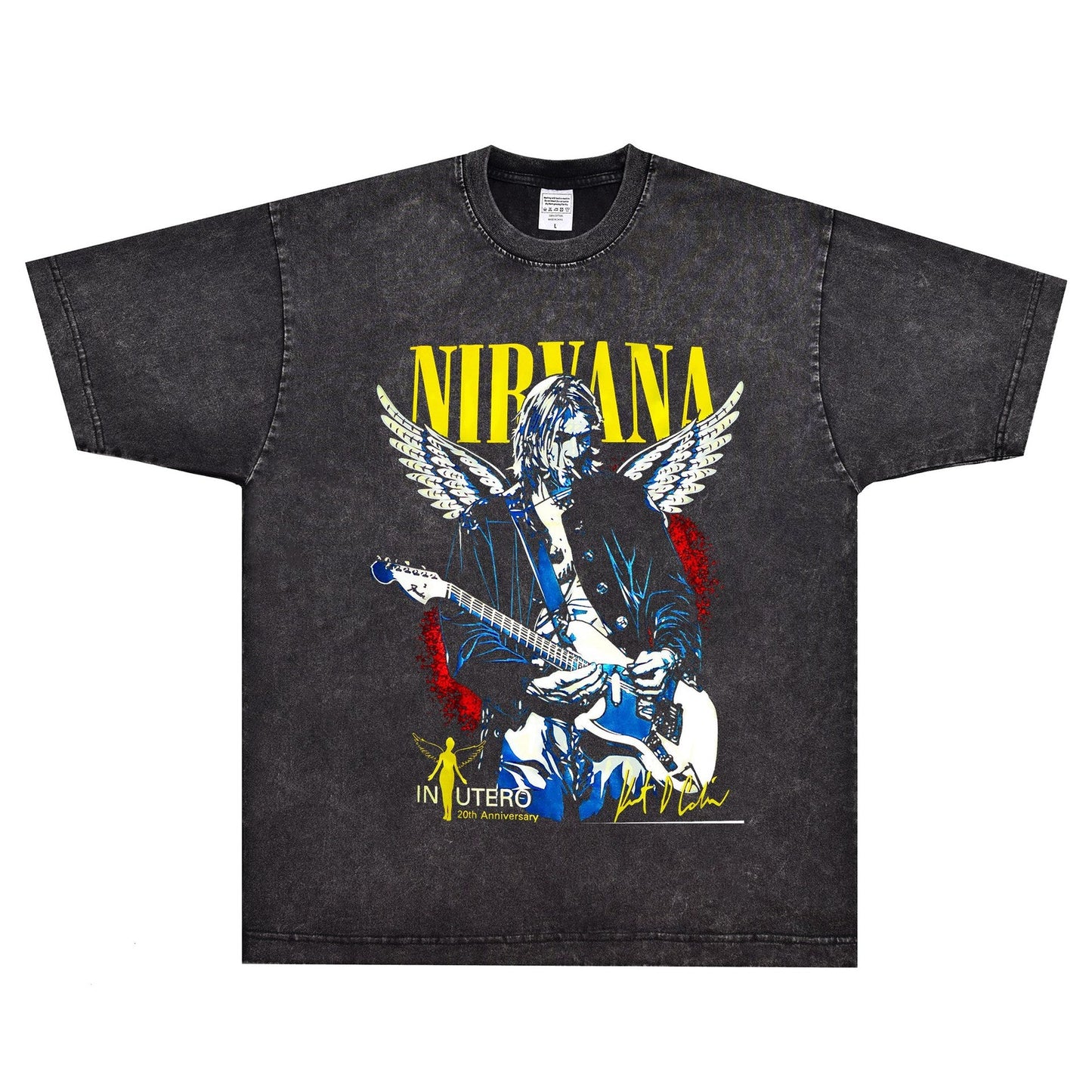Rock Star T Shirt Kurt Cobain Nirvana Band Rock American Style Loose Vintage Short Sleeve