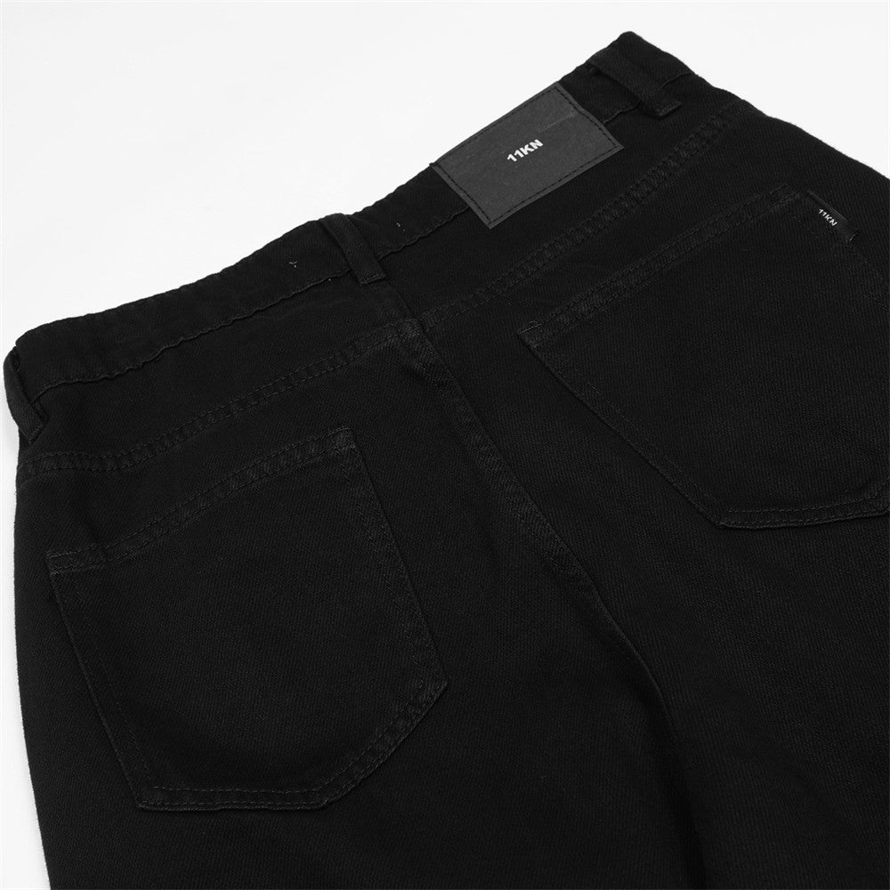 Men Jeans Solid Color Jeans Irregular