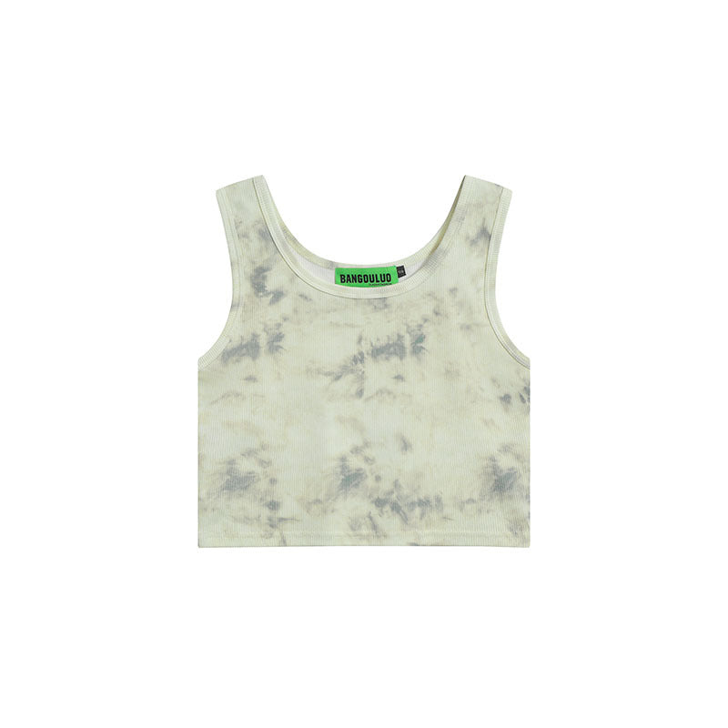 Women Vest Retro Love Full Printed Y2g Short Vest