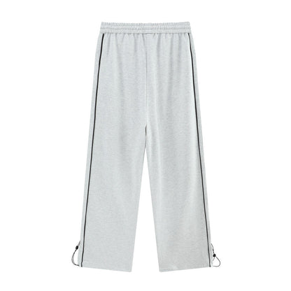Men Sweatpants Side Striped Casual Pants Men's Casual Loose Track Pants Drawstring Elastic Waist Straight-Leg Trousers