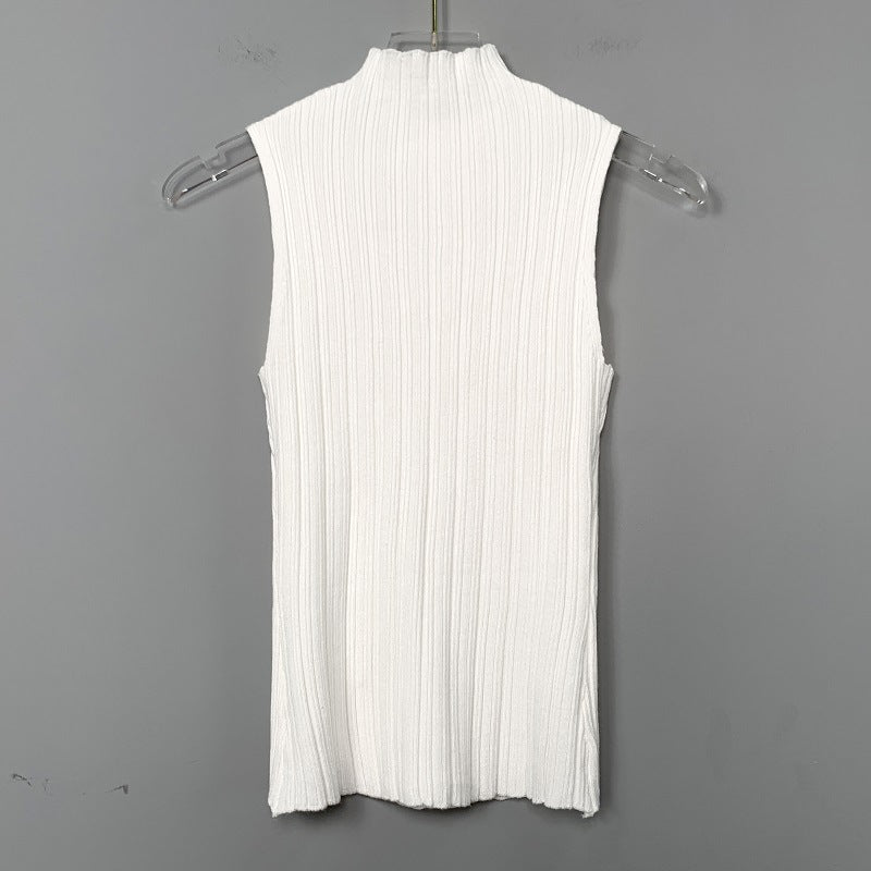 Women Vest Suspenders Turtleneck Knitting Sexy Vest
