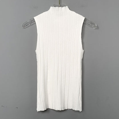 Women Vest Suspenders Turtleneck Knitting Sexy Vest