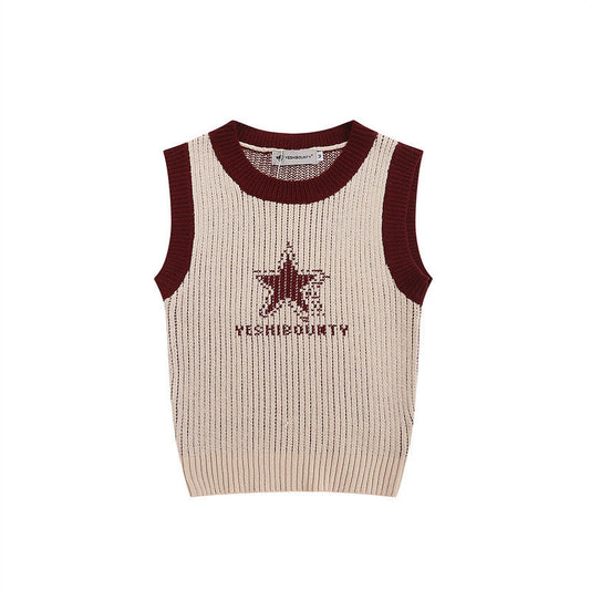 Women Vest XINGX Contrast Color Vest