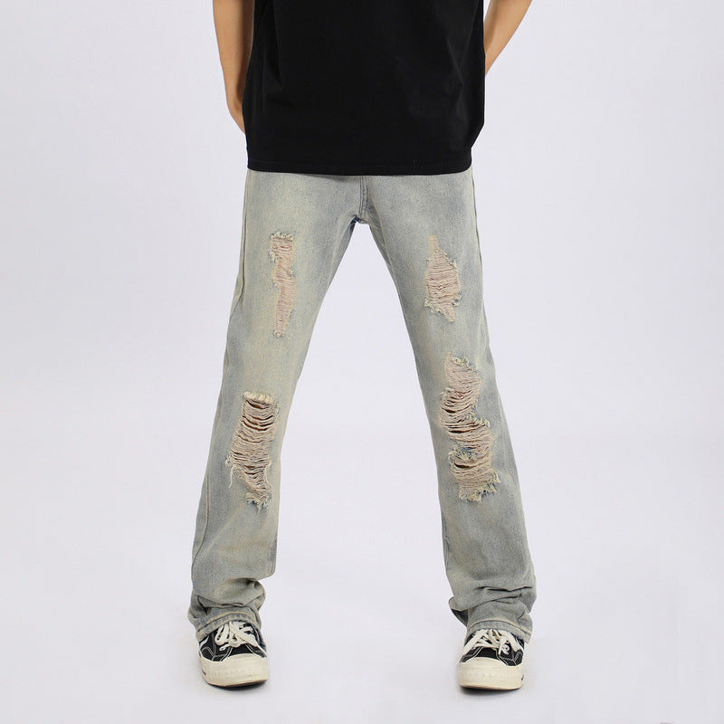 Men Jeans Ripped Jeans Men Baggy Straight Trousers