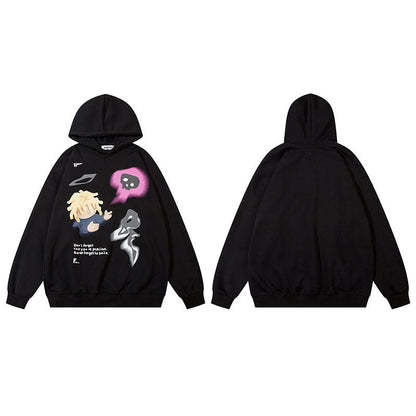 Men Hoodie Foam Printed Hooded Sweater Men and Women Loose Couple Casual Pullover