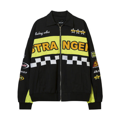 Women Jackets Retro Biker's Racing Suit Baseball Uniform