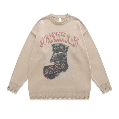 Women Sweater Vintage Knitted Top