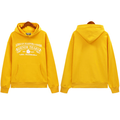 Denim Tears Outfit:Hoodie/Sweatpants (Separate Purchase Options) Kapok Letter Hooded Sweater Trousers Sports Suit