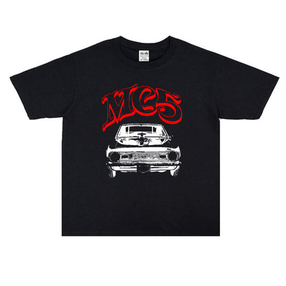 Rock Star T Shirt Motor City MC5 Rock Band Washed Distressed T-shirt Short Sleeve Cotton Loose