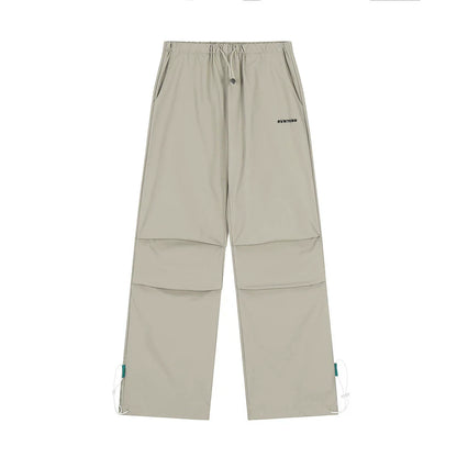 Men Sweatpants Pleated Casual Working Pants Men's Solid Color Straight-Leg Wide-Leg Pants