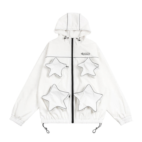 Men Jacket Coat Shell Jacket Jacket Men's Three-Dimensional Zipper Pocket Hooded