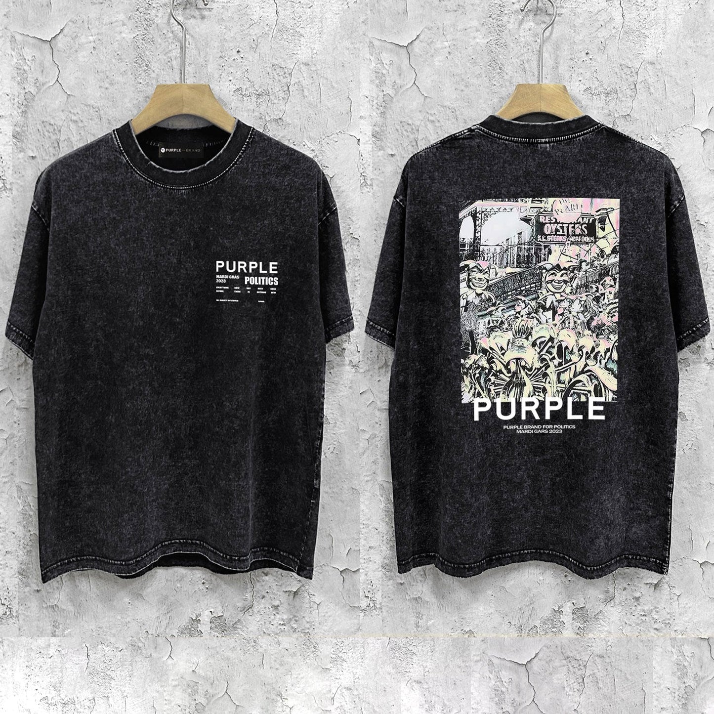 Purple Brand Distressed T Shirts Short Sleeve