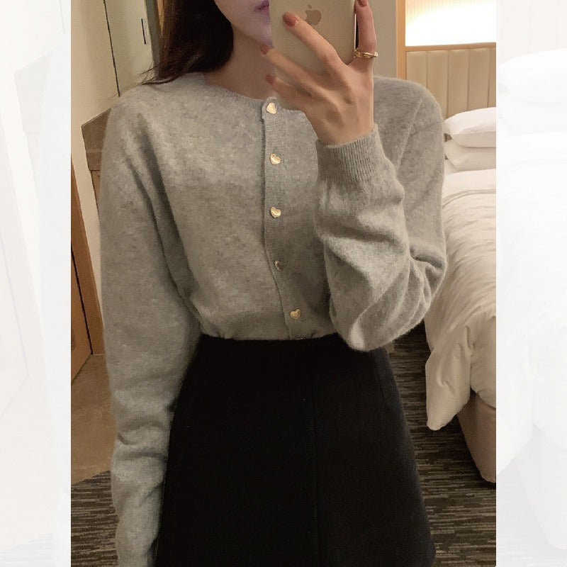 Women Knitted Cardigan Autumn and Winter Loose Casual Knitted Cardigan Jacket