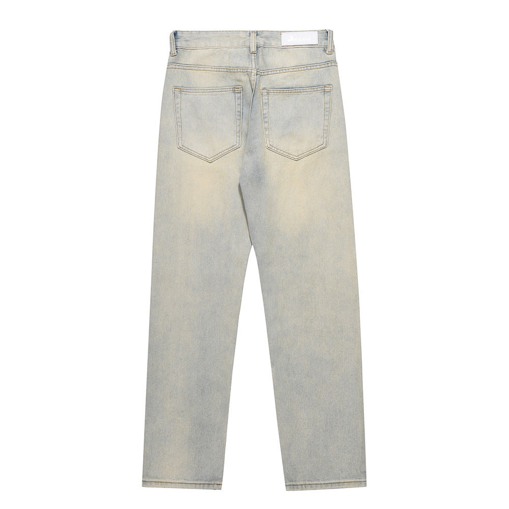 Men Jeans Zipper Loose Cool Casual Distressed