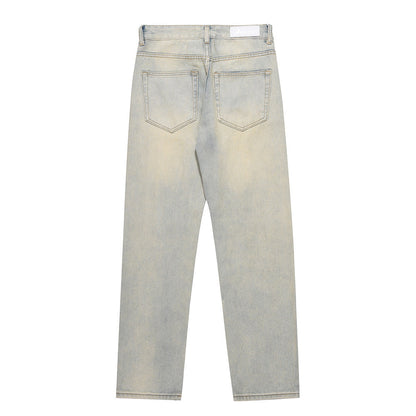 Men Jeans Zipper Loose Cool Casual Distressed