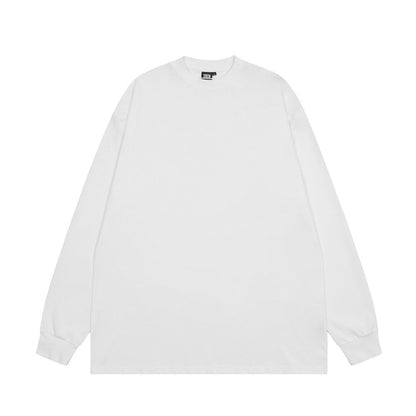 Men Long Sleeve T-Shirt Heavy Solid Color Long Sleeve T-shirt Pure Cotton