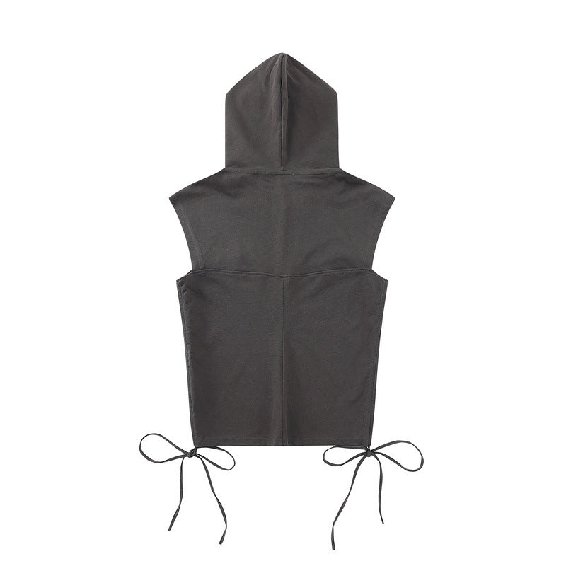 Men T-Shirt Hooded Sleeveless Top