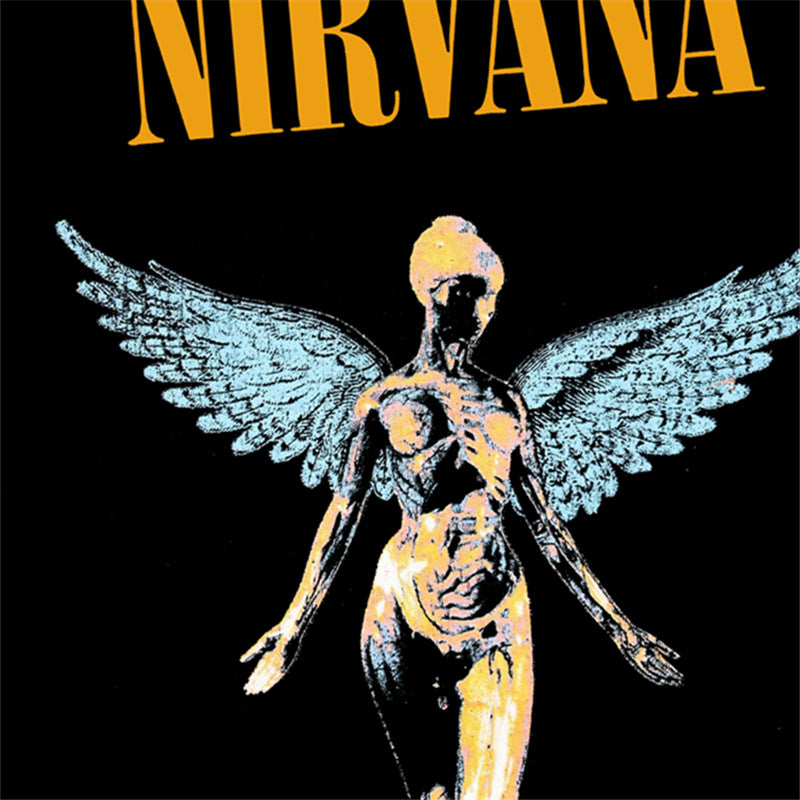 Rock Star T Shirt Nirvana in Utero Nirvana Band T-shirt Rock Retro High Street Male Vintage Short Sleeve