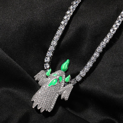 Jewelry Color Luminous Ghost Pendant Necklace Royalty Night light Jesus Pieces