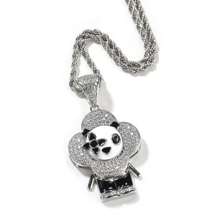 Jewelry Donkey Flower Pendant Shine Micro Zircon Male Female Animal Spectrum Far East