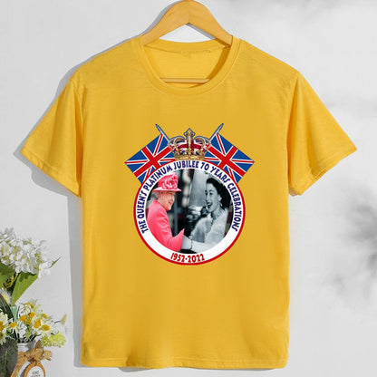 Inspired by Queen's Platinum Jubilee 2022 Elizabeth 70 Years T-shirt T-shirt Short Sleeve plus Size Loose