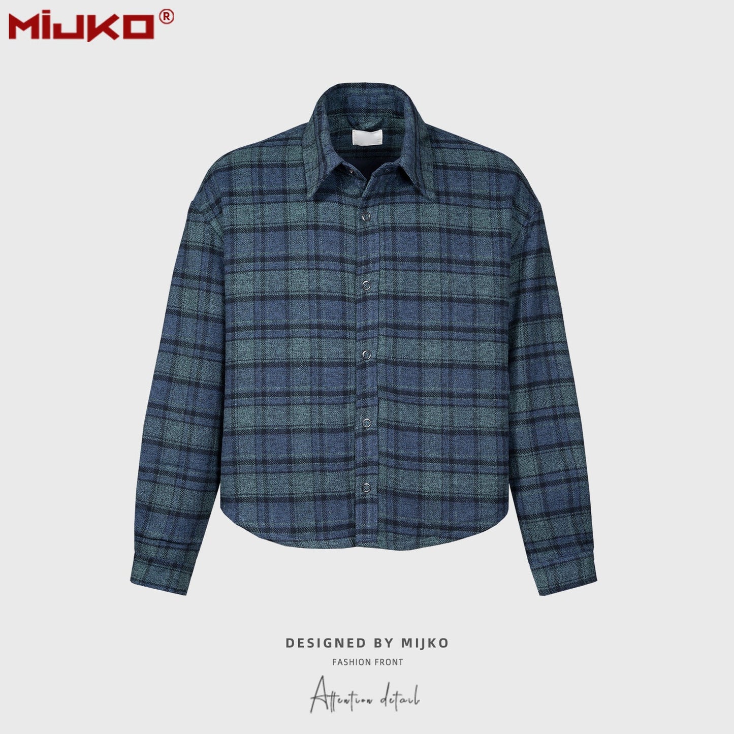 MIJKO Mens Jacket Unisex Plaid Jacket