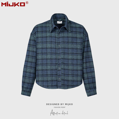 MIJKO Mens Jacket Unisex Plaid Jacket