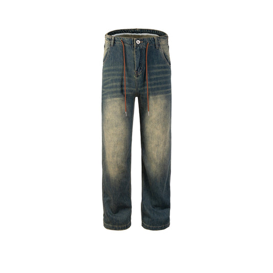 MIJKO Men's Vintage Pants MIJKO Men's Clothing Women's Washing Water Old Trousers Jeans